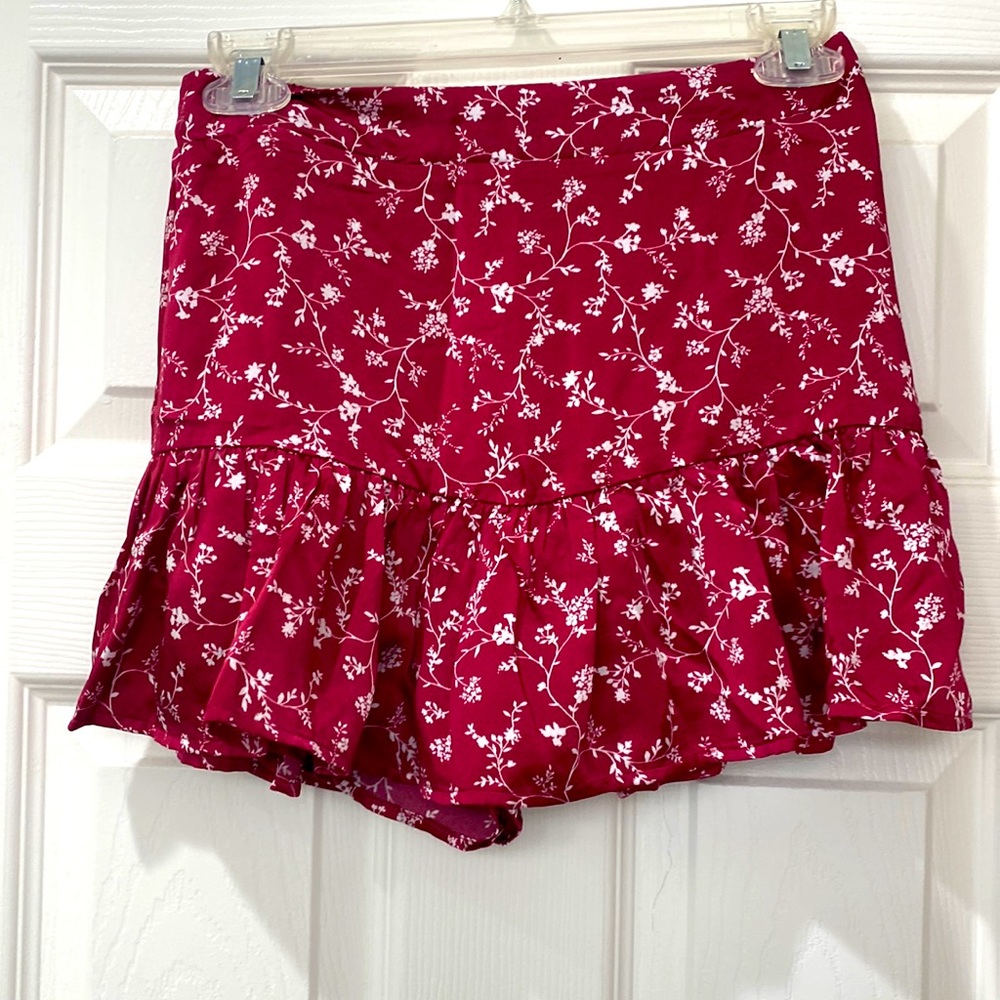 Floral Frilly Skirt with Shorts Under / Skort